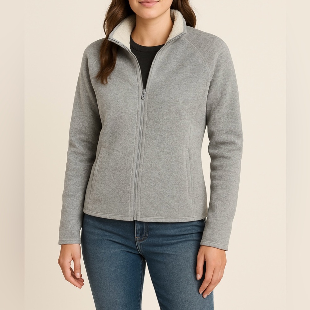 Faded Glory size Small ladies zip up cardigan sweat top gray